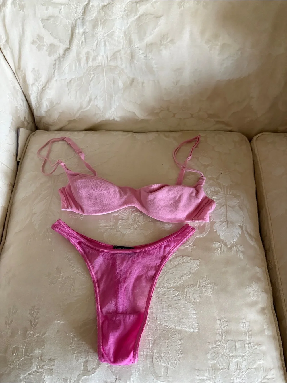Cosabella Four-Piece Convertible Bra Set in Green, Pink, Blush & Tan